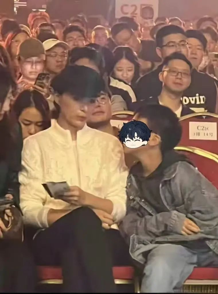 董卿携子出席刘谦演出，气质与颜值并存